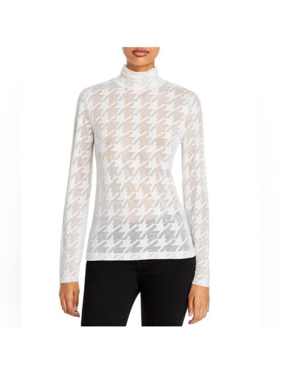 rag & bone Tops - Rag & Bone Valencia Houndstooth Turtleneck Sheer Mesh Top Small
